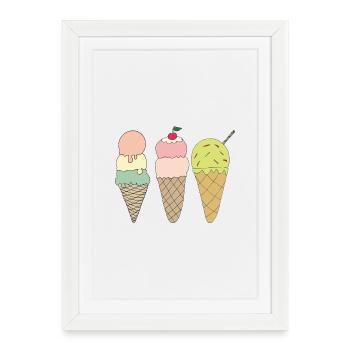 ice variations - Framed poster (27 × 37 cm) - white - Front