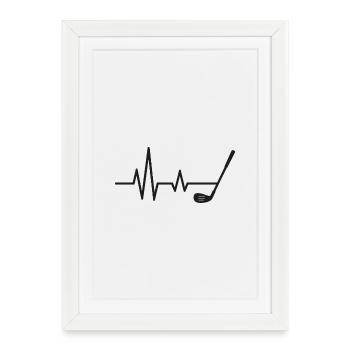 Heartbeat Golf Motif Design - Framed poster (27 × 37 cm) - white - Front