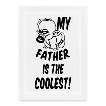 Coolest Father - Framed poster (27 × 37 cm) - white - Front