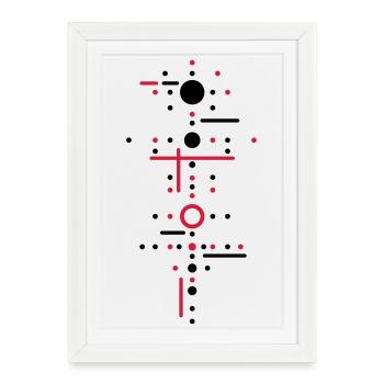 Points and lines - Framed poster (27 × 37 cm) - white - Front