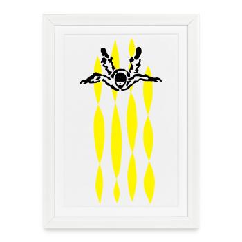 parachutisme - Affiche encadrée (27 × 37 cm) - blanc - Devant