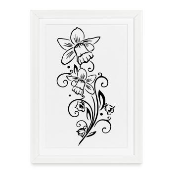 Easter Bells Daffodils Spring - Framed poster (27 × 37 cm) - white - Front