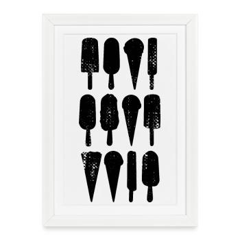 Variétés de crème glacée - Affiche encadrée (27 × 37 cm) - blanc - Devant