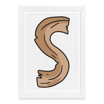 Letter S Wood Wooden Letter Name - Framed poster (27 × 37 cm) - white - Front
