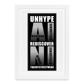 Unhype AI Rediscover NI - Framed poster (27 × 37 cm) - white - Front