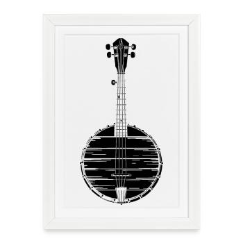 Banjo Sketch - Framed poster (27 × 37 cm) - white - Front