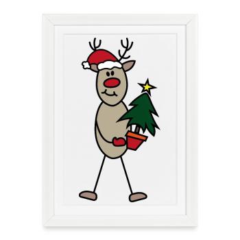 Noël drôle - Affiche encadrée (27 × 37 cm) - blanc - Devant