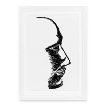 Head - Drawn - Framed poster (27 × 37 cm) - white - Front