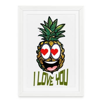 I LOVE YOU - Framed poster (27 × 37 cm) - white - Front