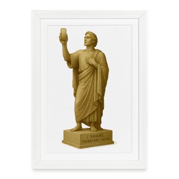 Antique Philosopher Statue with Quote - Framed poster (27 × 37 cm) - white - Front