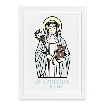 Saint Catherine of Siena - Framed poster (27 × 37 cm) - white - Front