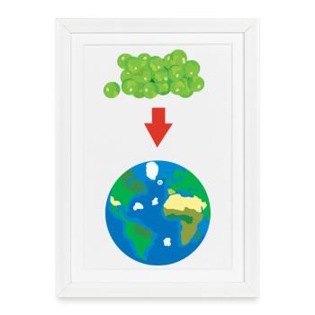 pois sur terre - Affiche encadrée (27 × 37 cm) - blanc - Devant