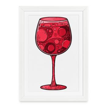verre à vin rouge - Affiche encadrée (27 × 37 cm) - blanc - Devant