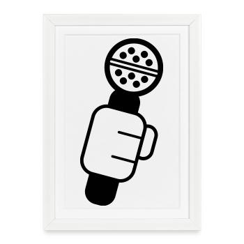 Microphone Check Microphone, Microphone, Mike, MC, Hi - Framed poster (27 × 37 cm) - white - Front