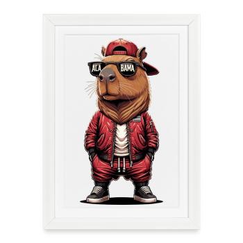 Alabama Streetwear Hamster - Framed poster (27 × 37 cm) - white - Front
