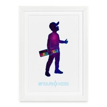 StarKid – Cosmic 80s Retro Design - Framed poster (27 × 37 cm) - white - Front