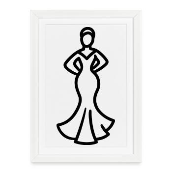 flamenco - Affiche encadrée (27 × 37 cm) - blanc - Devant