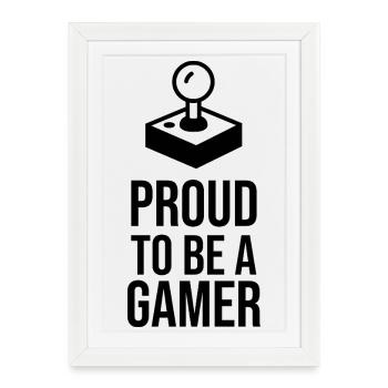 Fier d’être chef - Art au trait minimaliste - Affiche encadrée (27 × 37 cm) - blanc - Devant