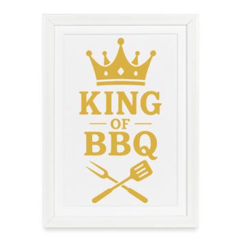 Roi du BBQ | Grillmeister Krone - Affiche encadrée (27 × 37 cm) - blanc - Devant