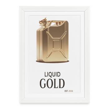 Liquid Gold Canister Design Saying - Framed poster (27 × 37 cm) - white - Front
