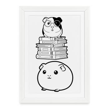 Guinea Pig Books Nerd - Framed poster (27 × 37 cm) - white - Front