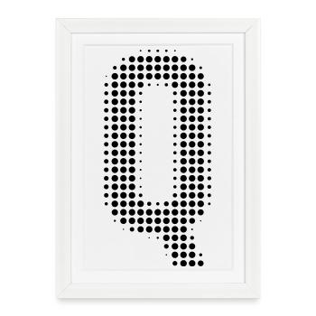 Letter Q – Dot Pattern Initial Design - Framed poster (27 × 37 cm) - white - Front