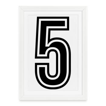 5 Symbole numérique - Affiche encadrée (27 × 37 cm) - blanc - Devant