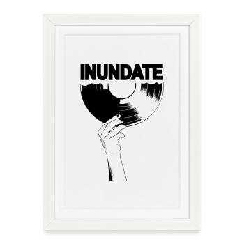 Disque vinyle noir - Affiche encadrée (27 × 37 cm) - blanc - Devant