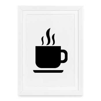 Coffee cup - Framed poster (27 × 37 cm) - white - Front
