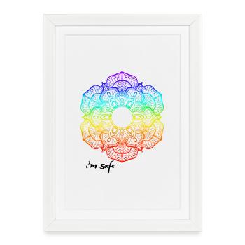 Rainbow Mandala Pattern - Framed poster (27 × 37 cm) - white - Front