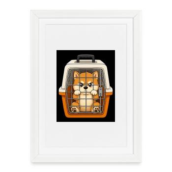 Grummelhund im Kofferbox-Design - Affiche encadrée (27 × 37 cm) - blanc - Devant