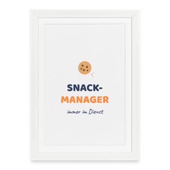 Snack Manager - Gerahmtes Poster (27 × 37 cm) - Weiß - Vorne