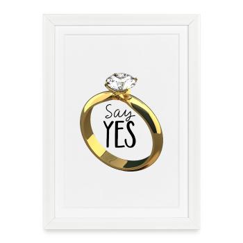 Say Yes! Demande en mariage - Affiche encadrée (27 × 37 cm) - blanc - Devant