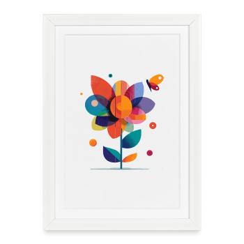 colorful flower - Framed poster (27 × 37 cm) - white - Front