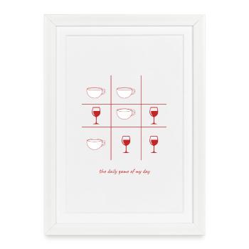 Café ou vin anglais - Affiche encadrée (27 × 37 cm) - blanc - Devant