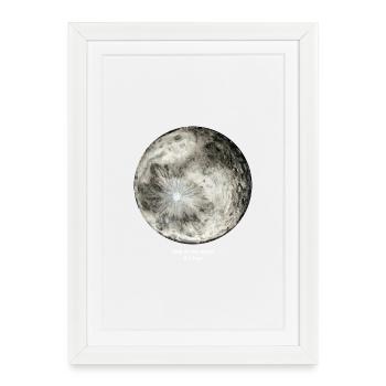 look at the moon, it's free (white letters) - Framed poster (27 × 37 cm) - white - Front