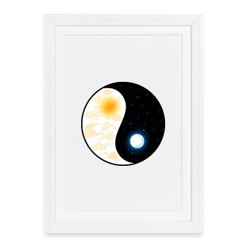 yin yang - Affiche encadrée (27 × 37 cm) - blanc - Devant