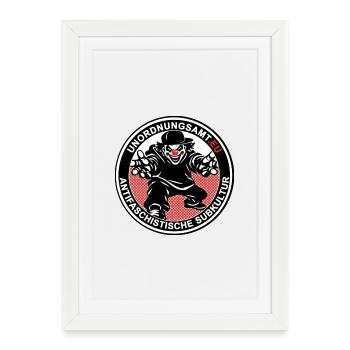 Unordnungsamt Delmenhorst Clown Sticker - Gerahmtes Poster (27 × 37 cm) - Weiß - Vorne