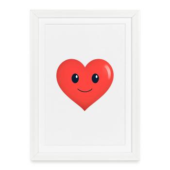 Heart Smiles Form Red - Framed poster (27 × 37 cm) - white - Front