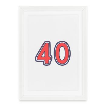 40. 40 ANS. 40e ANNIVERSAIRE. ANNIVERSAIRE 40 ANS. - Affiche encadrée (27 × 37 cm) - blanc - Devant