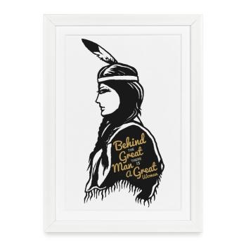 Femme indienne - Affiche encadrée (27 × 37 cm) - blanc - Devant