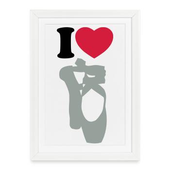 I love ballet - J'aime le ballet - Affiche encadrée (27 × 37 cm) - blanc - Devant