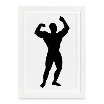 Homme fort - Affiche encadrée (27 × 37 cm) - blanc - Devant
