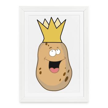 Potato Kings Tuber Vegetables Cheerful Emotion - Framed poster (27 × 37 cm) - white - Front