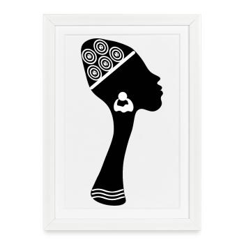 Femme afro-américaine noire - Affiche encadrée (27 × 37 cm) - blanc - Devant