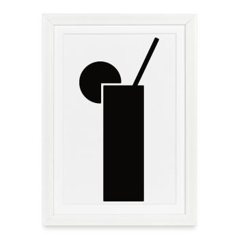 Design de boisson en noir - Affiche encadrée (27 × 37 cm) - blanc - Devant