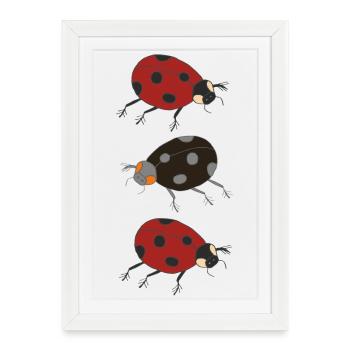 ladybug trio - Framed poster (27 × 37 cm) - white - Front
