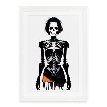 Halloween Skeleton - Framed poster (27 × 37 cm) - white - Front