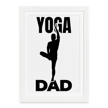 Papa Yoga - Affiche encadrée (27 × 37 cm) - blanc - Devant