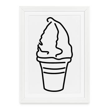 Glace - Affiche encadrée (27 × 37 cm) - blanc - Devant